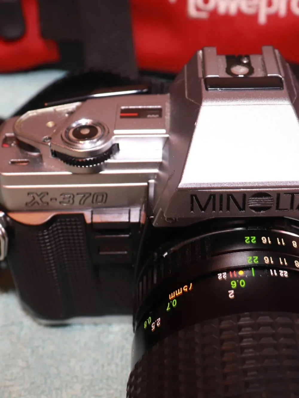 Minolta X-370 35mm Film SLR Camera W/ Lens Tested Working Bag and Film